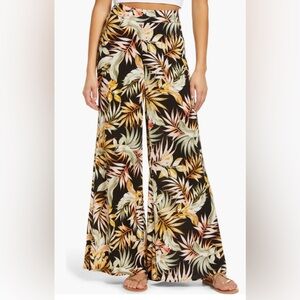 Rip Curl Leafy Print Wide-Leg Pants Like New Condition